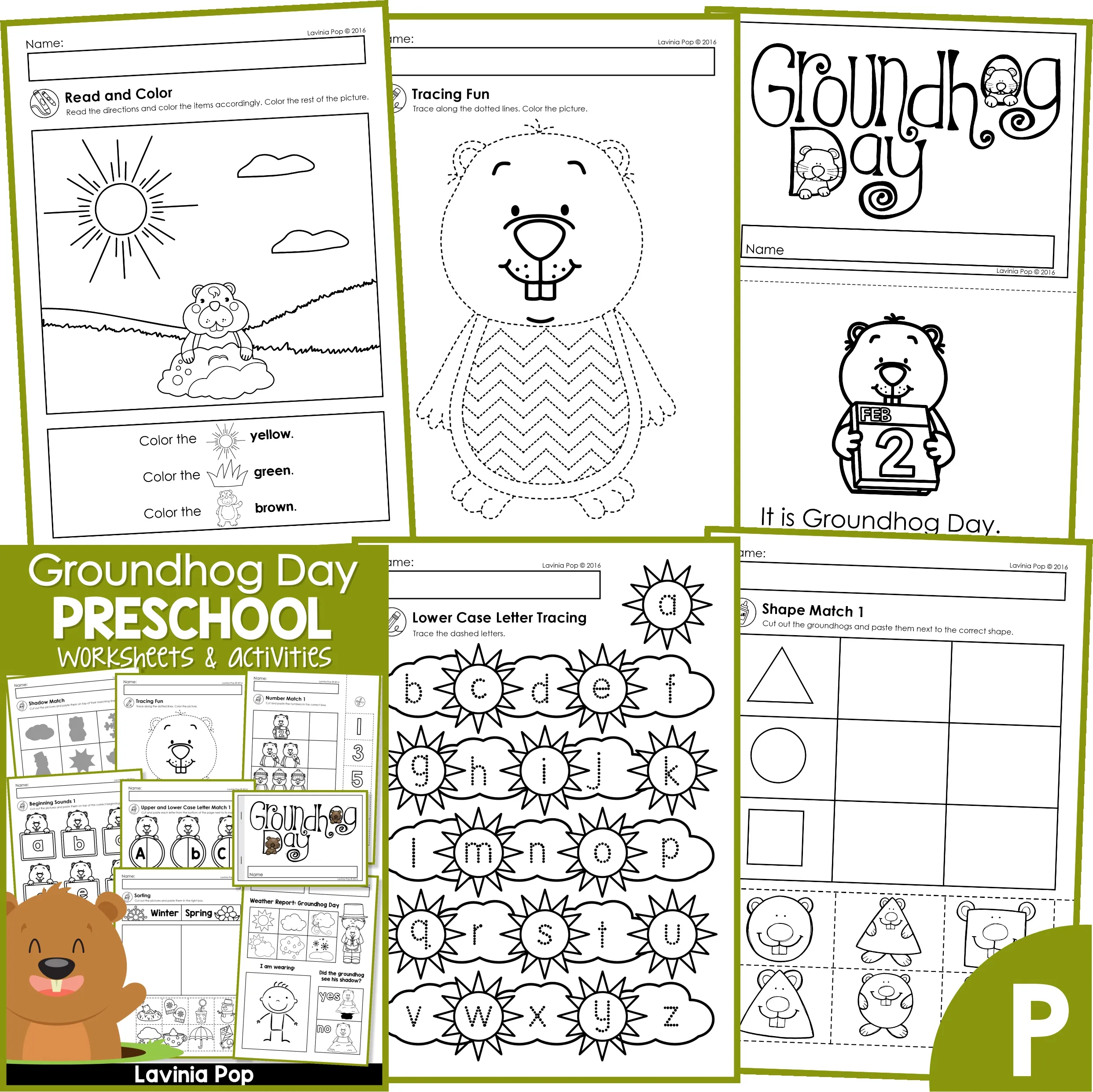 groundhog day preschool worksheets and activities